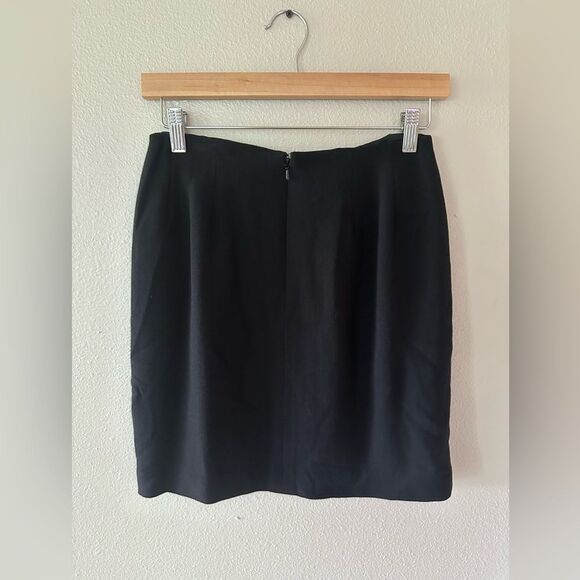J Crew Wool Blend Black Pencil Mini Skirt Work Wear Office Size 6 - Picture 5 of 6